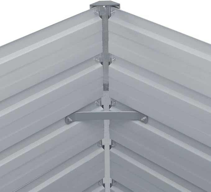 Raised Garden Planter Raised bedsGalvanized PlanterFlower BedTroughMetal PlanterRaised Garden BedBed 39.4x39.4x17.7 Galvanized Steel Anthracite