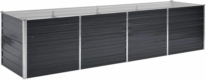 Anthracite Galvanized Steel Raised Garden Bed 126x31.5x30.3 inch Rectangular Planter Box for Outdoor Plants Durable Metal for Gardening
