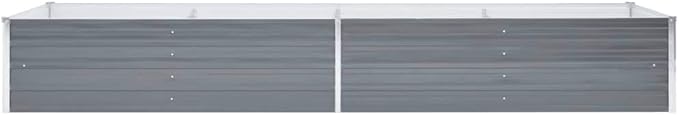 Garden Planter Raised Bed Galvanized Steel Patio Flower Plant Vegetable Bed with Open Bottom Lawn Backyard Outdoor Patio DIY Decor Gray 126x31.5x17.7