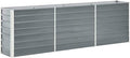 Outdoor Garden Raised Bed Galvanized Steel Metal Outdoor Garden Raised Planter Box for Flowers Vegetables Fruits Herbs Gray 94.5x15.7x30.3