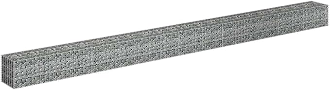Gabion Raised Bed Silver Galvanized Steel 177.2 x 11.8 x 11.8 in Gardening Pots &amp Planters 145645