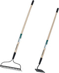 Union Tools Garden Soil Prep Bundle: Bow Rake and Garden Hoe