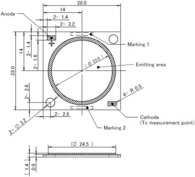5X Pack CLU048-1212C4-403M2M2-F1 4000K 80CRI COB LED Chip Module max. 116.8W Version 6 500-2760mA 28x28mm. Projector Spotlight Horticultural Grow Light. Replacement for Cree CXB3590