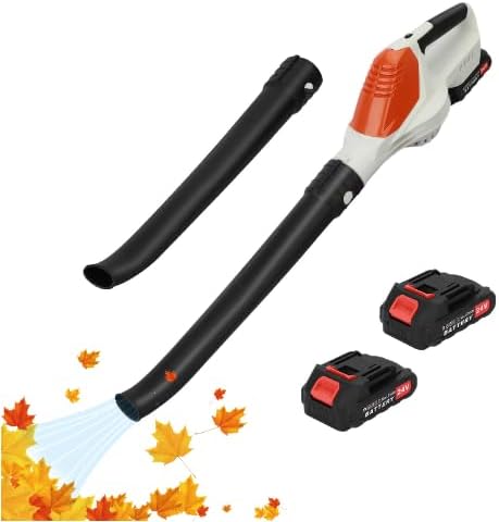 Cordless Leaf Blower24V Electric Handheld[180CFM] Leaf Blower[150 MPH] with 2x1.5Ah Batteries and Charger for Lawn Care Yard Grass Patio Blowing Leaves and Snow