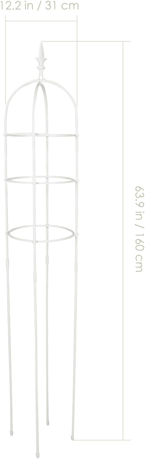 VANZACK Metal Climbing Plant Trellis for Garden Outdoor Vine Support 31cm Diameter X 1.6m Height Iron Frame Plant Stake for Balcony Climbing Roses and Clematis