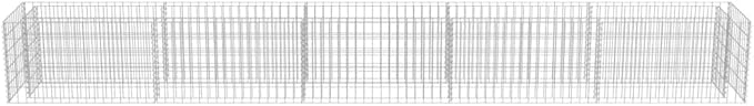Gabion Raised Bed Gardening Box Patio planters Garden beds Outdoor Raised Flower Bed Suitable for Nursery Orchard Arboretum Corridor Galvanized Steel 177.2x19.7x19.7