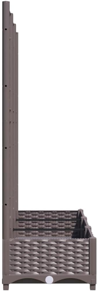 vidaXL Garden Planter with Trellis Brown 47.2x15.7x47.8 Weather- PP for Balcony/Terrace/Garden Entries