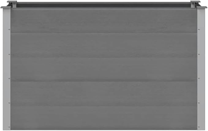 Modern Grey Wood-Plastic Composite Raised Garden Bed 59.1x19.7x35.8 Inch Planter Box for Outdoor Plants Durable UV &amp Water Resistant Gardening Solution