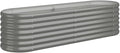 vidaXL Garden Raised Bed Raised Patio Bed Outdoor for Vegetables Planter for Outdoor Plants Planter Box Stand Powder-Coated Steel Gray