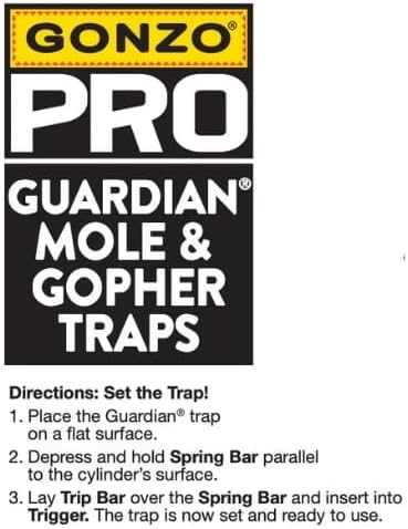 Gonzo Mole &amp Gopher Trap - Pro Guardian Durable Manual - 6 x 3 x 3 in - ABS