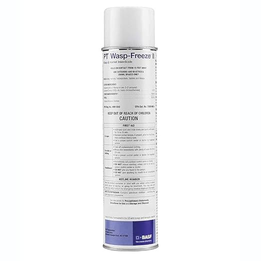 BASF PT Wasp-Freeze Insecticide for Wasp Hornet Yellowjacket &amp Spider Killer Quick Knockdown Spray Indoor or Outdoor Use 14 oz. 4 Pack