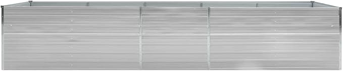 Garden Raised Bed Galvanized Steel 157.5x31.5x17.7 Gray