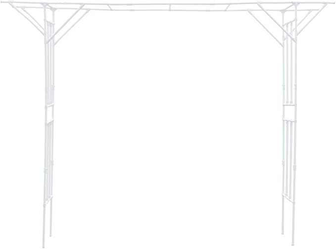 Sturdy Steel Outdoor Garden Trellis &amp Wedding ArchOutdoor Metal Climbing Plant Trellis for Vines FlowersGrapesGarden Arch11.8ft x 8.9ft (White)