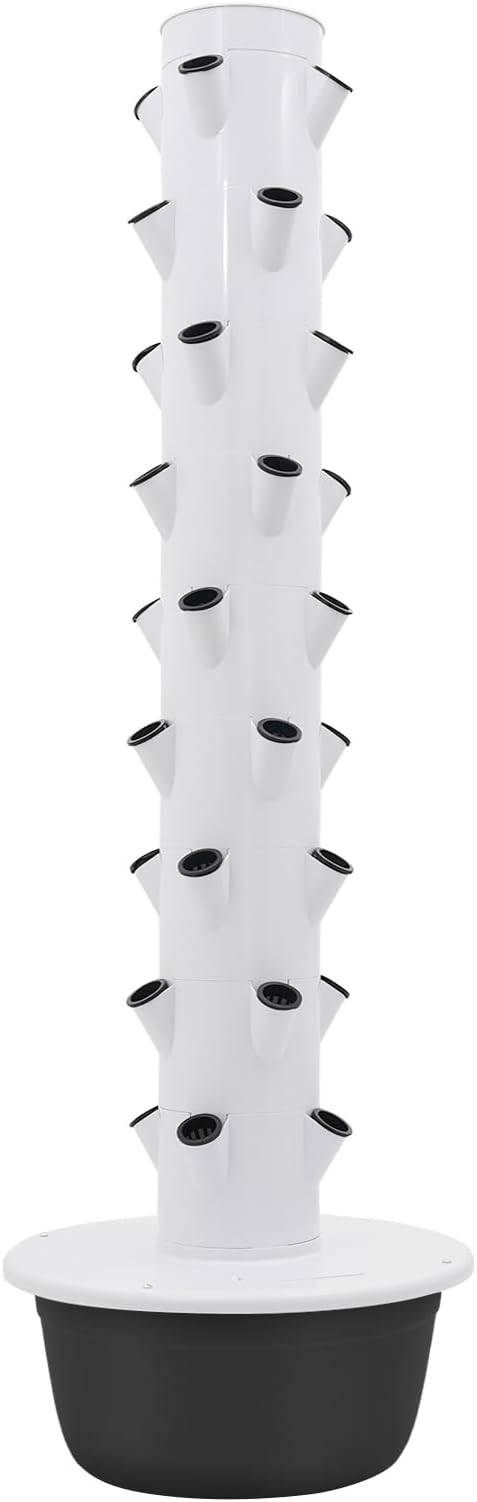 Hydroponic Indoor Growing Tower 36-Plant Vertical Garden System with Pump and Timer 9-Tier Hydroponics Growing Tower Kit for Vegetables Herbs Automatic Circulation Irrigation Indoor Garden