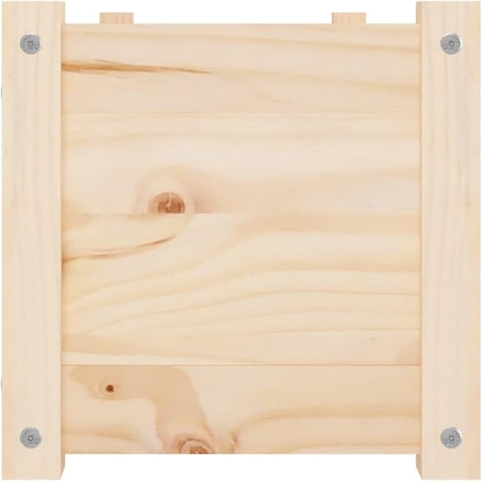 Garden Planter Natural Pine Solid Pinewood Large 39.4x39.4x12.2 inch Durable Untreated Wood for Outdoor Plants Raised Garden Bed