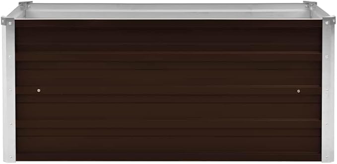 Garden Raised Bed Outdoor planters Garden Bed Planter Boxes Outdoor Suitable for Backyard Patios Flowers Restaurants Brown 39.4x15.7x17.7 Galvanized Steel