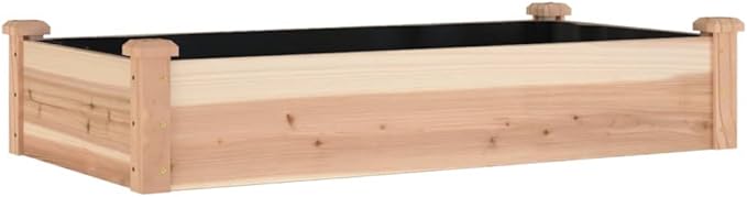 SKM Garden Raised Bed Natural Wood Solid fir Wood MediumBrown (Weight 10.58KG)