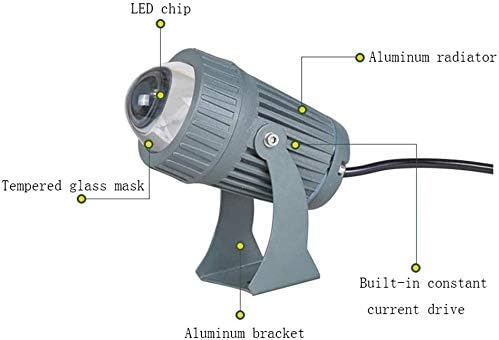 Sconces Wall Light Creative 10w Spotlight LED Outdoor Waterproof IP65 Long-Range Beam Light Outdoor Exterior Wall Spotlight Long Shot Beam Light Projection Light Wash Column (White