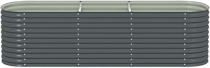 Garden Raised Bed Grey Galvanized Steel Planter Box 126.0 x 31.9 x 31.9 inch Large Outdoor Planters for Vegetables Herbs Flowers