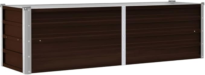 Raised Garden Beds Outdoor Balcony Planter Boxes Garden Raised Bed Brown 63x15.7x17.7 Galvanized Steel Suitable for Garden Terrace and Balcony planters