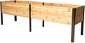 Gardener's Supply Company Raised Garden Bed Elevated Cedar Planter Box | 2' x 8' Self-Watering Standing Garden for Outdoor Plant Vegetables &amp Flower Gardening Perfect for Patio Deck &amp Yard
