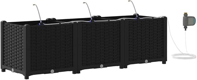 Garden Black Steel Raised Garden Bed 120 x 40 x 37.5 cm Outdoor Planter Box for Flowers Herbs Vegetables UV Resistant