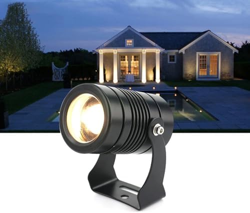 5W LED Beam Spotlight - Outdoor Buried Lights Narrow Beam Wall Washer Long Throw Blue Light for Landscaping and Garden Illumination (12V)