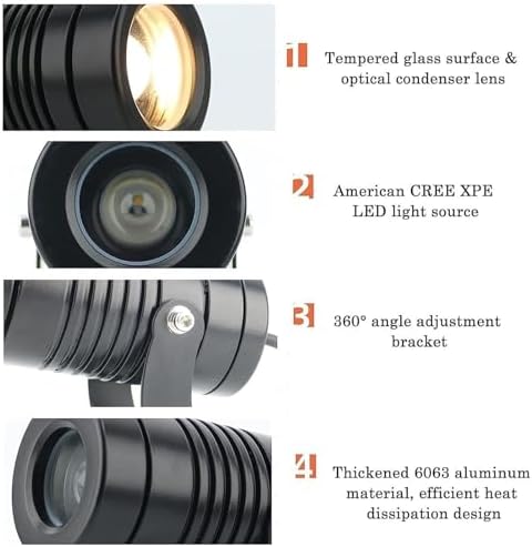 10w Led Beam Spotlight - Ip67 Waterproof Outdoor Landscape Light Ac/dc 24v Warm White Ideal for Garden Tree Lighting Remote Control Floor Lamp YellowLight 3W(AC85-265V)