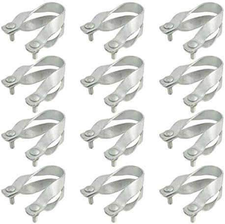 Cross-Connector (Purlin Bracket) for Greenhouse - Galvanized Steel (12 Pack w/Bolts) (1 5/8 x 1 5/8)