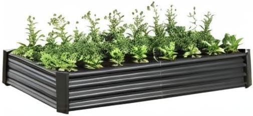 Galvanized Raised Garden Bed for VegetablesPlanter Raised Garden Boxes OutdoorMetal Raised Garden Beds Steel Kit for Vegetables Flower Herb Patio Black Rectangle