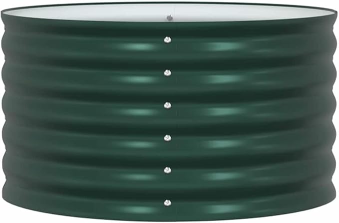 Steel Planter Raised Bed Metal Flower Box Planter Raised Beds Outdoor Garden for Planting Fruit 31.5x31.5x17.3 Green-903