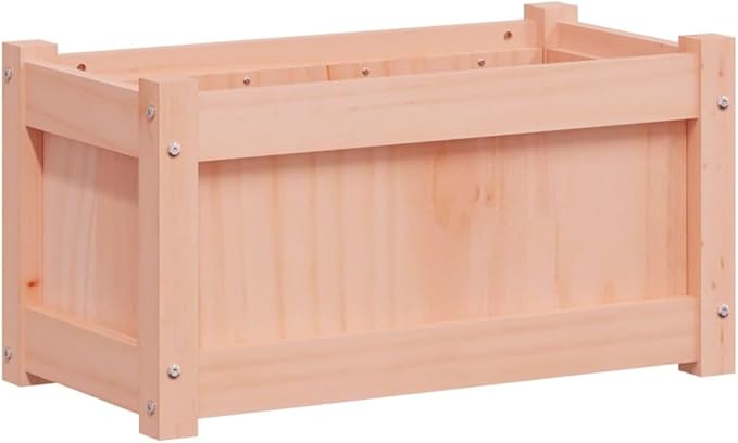 Garden Planter Natural Wood Solid Douglas Fir 23.6x12.2 Inch Rectangular Raised Garden Bed for Outdoor Plants Herbs Flowers
