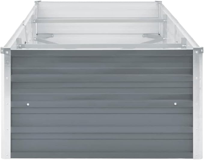 Garden PlanterOutdoor Plant BoxPatio Balcony Deck for Growing Flowers Vegetables Tomatoes and HerbsGarden Raised Bed Galvanized Steel 94.5x31.5x17.7 Gray