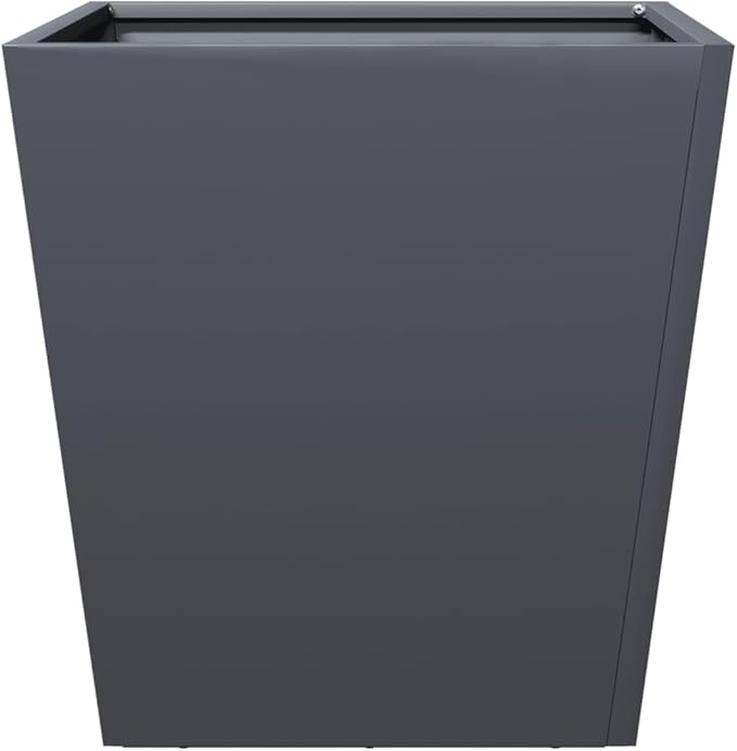 Garden Planter Set of 2 Anthracite Cold-Rolled Steel Square Outdoor Planters 16.9 Gallon Capacity Modern Industrial Style for Patio Balcony and Garden Decor