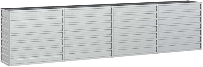 SKM Garden Raised Bed Silver Galvanized Steel Large Garden Raised BedSilver (Weight 39.07KG)