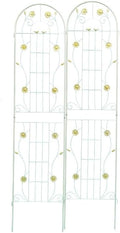 Metal Garden Trellis 86.7 x 19.7 Rustproof Trellis for Climbing Plants – Easy to Assemble Sturdy and Multi-Purpose Outdoor Flower Support(2 Pack-Cream White)
