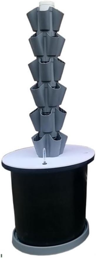 Indoor Smart Hydroponic Vertical Garden Water Circulation Plants Germination Kit with Lighting and Movable Water Tank for Home Indoor Gardening SystemGray6 Levels