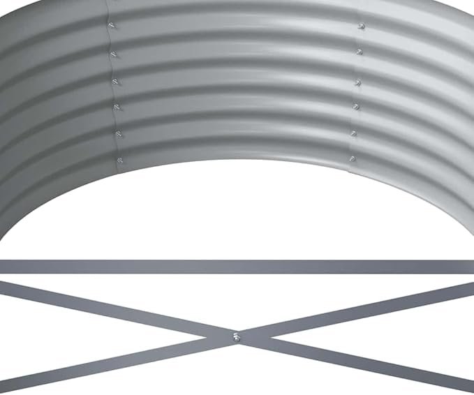Large Oval Garden Raised Bed Anthracite Powder-Coated Steel Planter for Outdoor Plants Durable Raised Beds for Gardening 116.5 x 31.5 x 14.2 Inch
