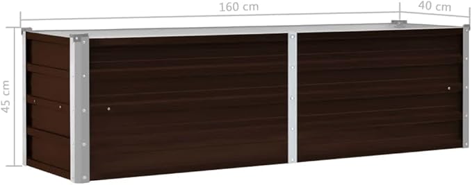 Raised Garden Beds Outdoor Balcony Planter Boxes Garden Raised Bed Brown 63x15.7x17.7 Galvanized Steel Suitable for Garden Terrace and Balcony planters