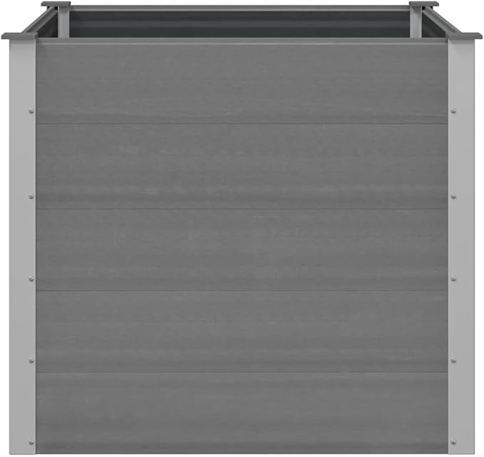 vidaXL Gray Garden Raised Bed WPC 39.4x39.4x35.8 - Durable Weather Wood-Plastic Composite Easy Assembly for DIY Gardening