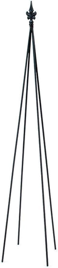 Achla Designs FT-20 Fleur-De-Lis 58-in Wrought Iron Garden Stake Trellis H Black