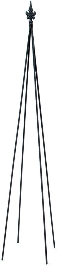 Achla Designs FT-20 Fleur-De-Lis 58-in Wrought Iron Garden Stake Trellis H Black