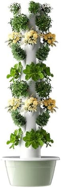 Hydroponics Growing Tower System 5/7/9 Layer Indoor/Outdoor Planter with 4 LED Grow Lights for Fruits &amp Vegetables Efficient Hydroponic Garden Solution