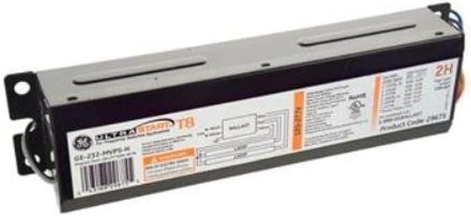 GE Lighting 96720 GE232-MVPS-L 120/277-Volt UltraStart Electronic Fluorescent T8 Programmed Rapid Start Ballast 2 or 1 F32T8 Lamps