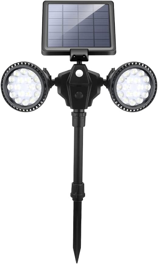 Solar Outdoor Spotlights Dual-Head 36 LED Solar Security Light with Motion Sensor Ultra-Bright Landscape Wall &amp Ground Lights Waterproof Solar Powered Lighting for Yard Garden Patio Driveway