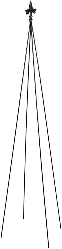 Achla Designs FT-21 Fleur-de-lis 78-Inch Wrought Iron Garden Stake Trellis Black