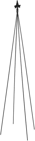 Achla Designs FT-21 Fleur-de-lis 78-Inch Wrought Iron Garden Stake Trellis Black