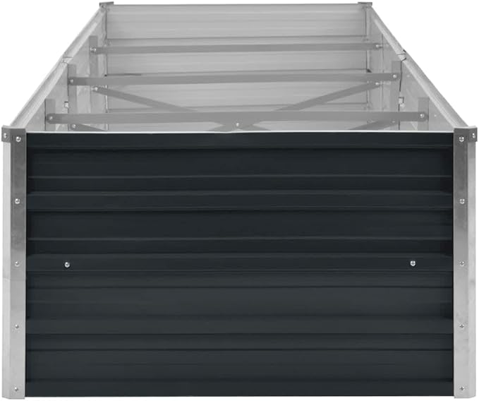 Galvanized Raised Garden Bed 126x126x17.7 Anthracite Large Metal Elevated Planter Box for Outdoor Vegetables Flowers on Patio Backyard