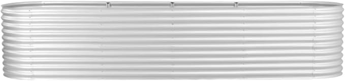 Garden Raised BedOutdoor Galvanized Planter Overhead Garden Box for VegetablesPlantsFlowersHerbsFruits Large Metal Raised Garden Beds 157.4x31.4x31.8 Galvanized Steel Silver