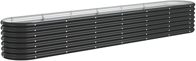 Garden Raised Bed Powder-Coated Steel 102.4 x 15.7 x 14.2 Anthracite Elevated Planter for Outdoor Use Sturdy Garden Raised Bed for Vegetables Flowers Herbs and Patio Planters